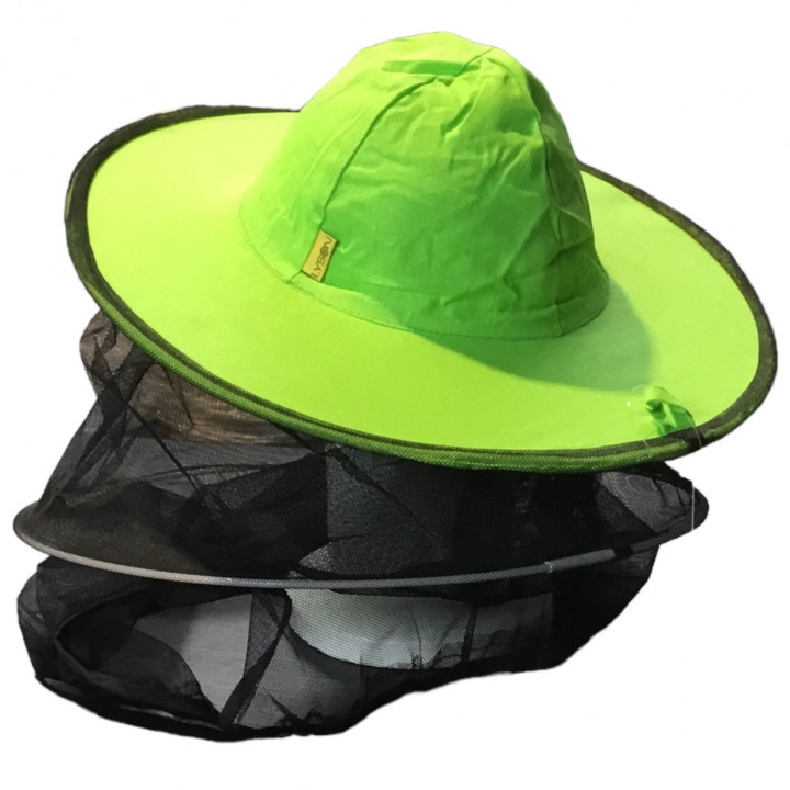 Chapeau voile d'apiculteur avec passage de bras vert pomme