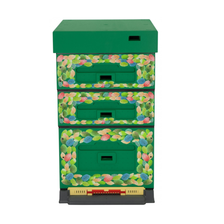 Ruche 10C EASY-ONE DECO verte avec feuilles